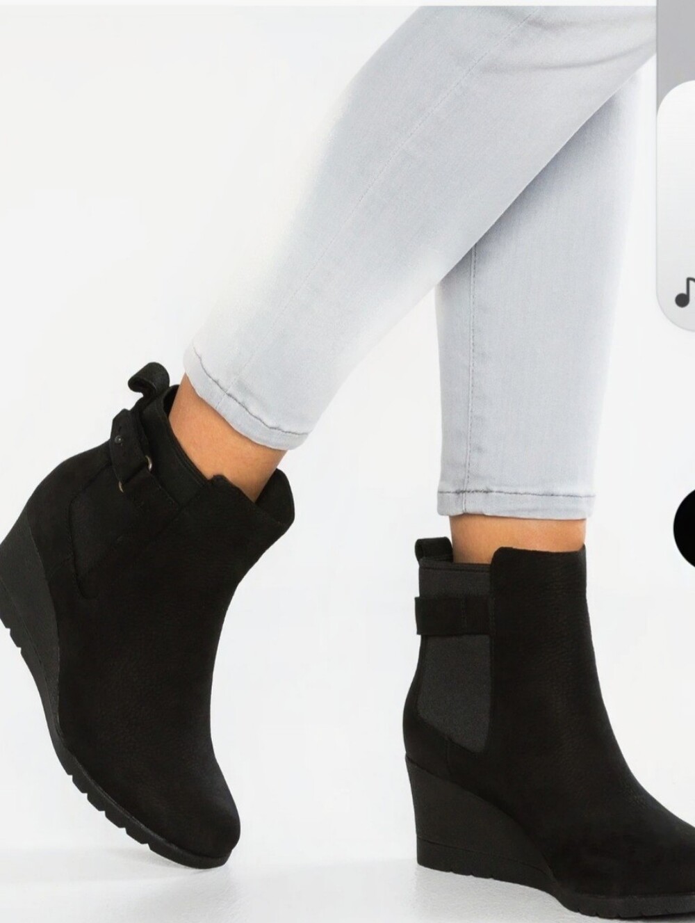UGG Indra Black Waterproof Leather Wedge Ankle Boots NWOB Size 9